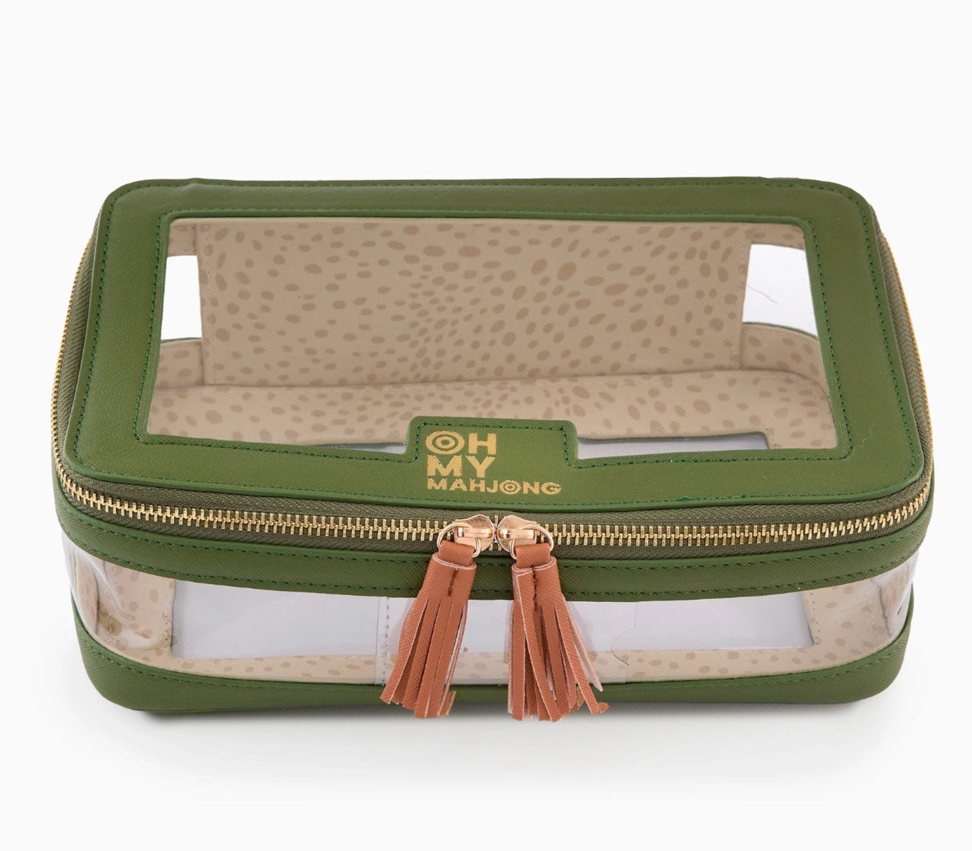 A natural linen tile pouch with a simple drawstring closure